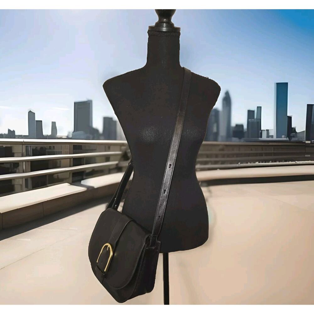 Fossil Wiley leather Saddle Bag Crossbody Black 9.5x8.5x4